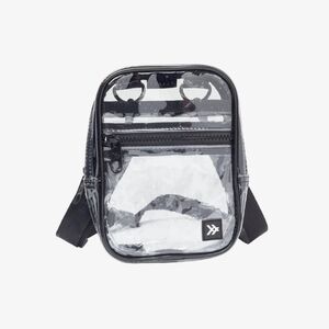 Clear Black Trim Crossbody Bag with Front Zip Pocket